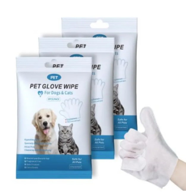 Clean Paws™ 5-in-1 Waterless Pet Grooming Gloves & Gentle Hygiene Wipes