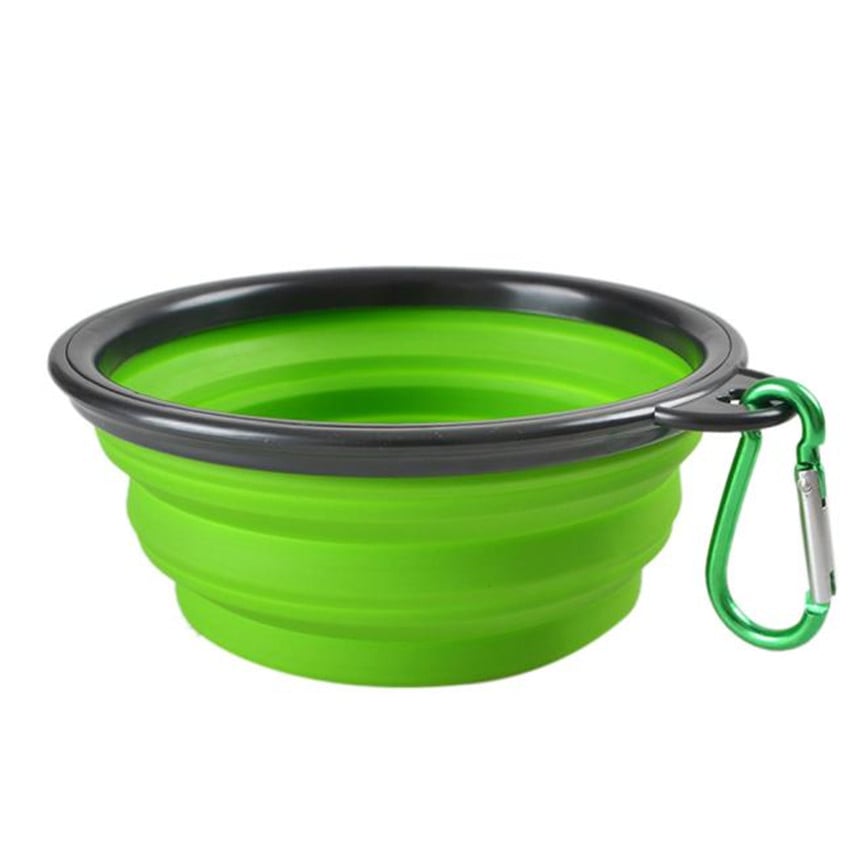 Collapsible Silicone Dog Bowl with Carabiner Clip