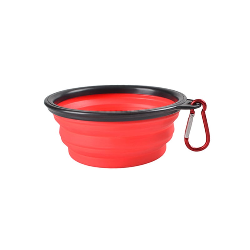 Collapsible Silicone Dog Bowl with Carabiner Clip