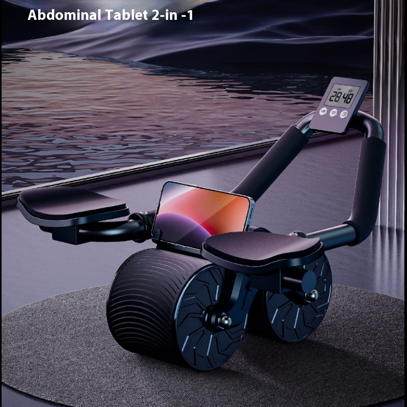Pro Automatic Rebound Abdominal Wheel with Elbow Supports & Knee Pad