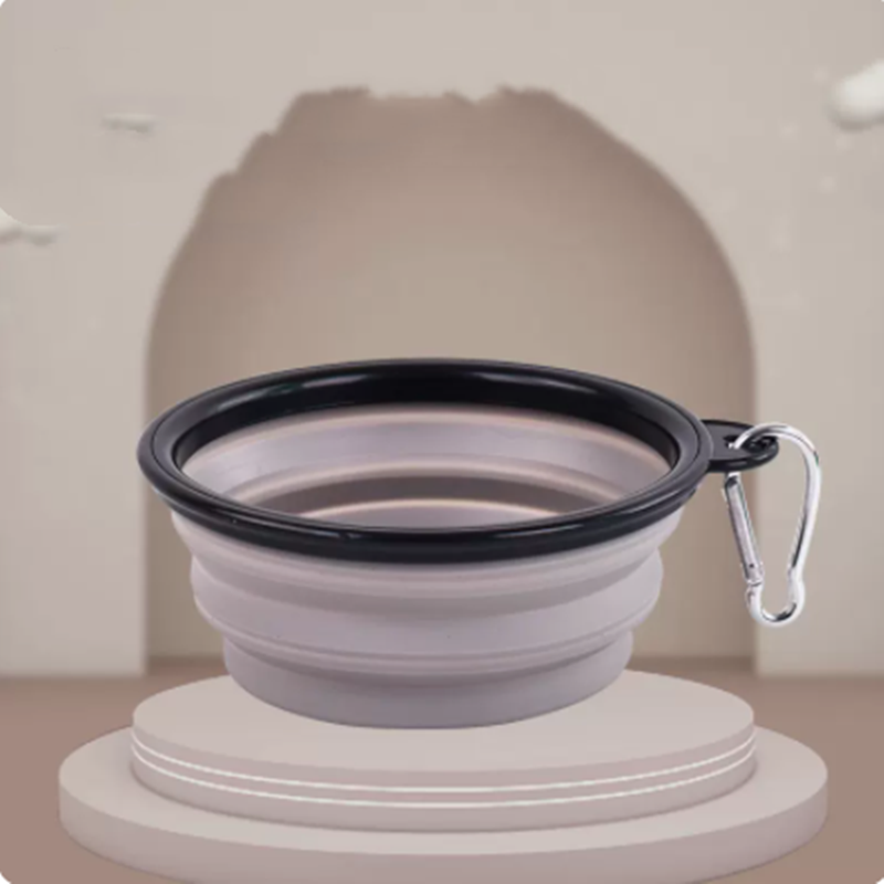 Collapsible Silicone Dog Bowl with Carabiner Clip