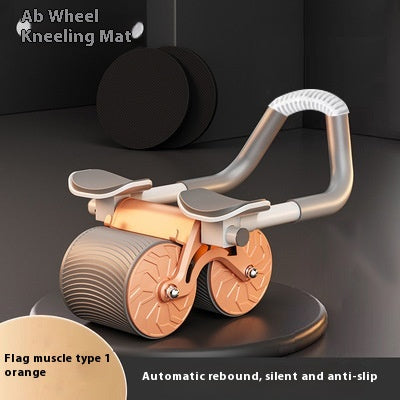 Pro Automatic Rebound Abdominal Wheel with Elbow Supports & Knee Pad