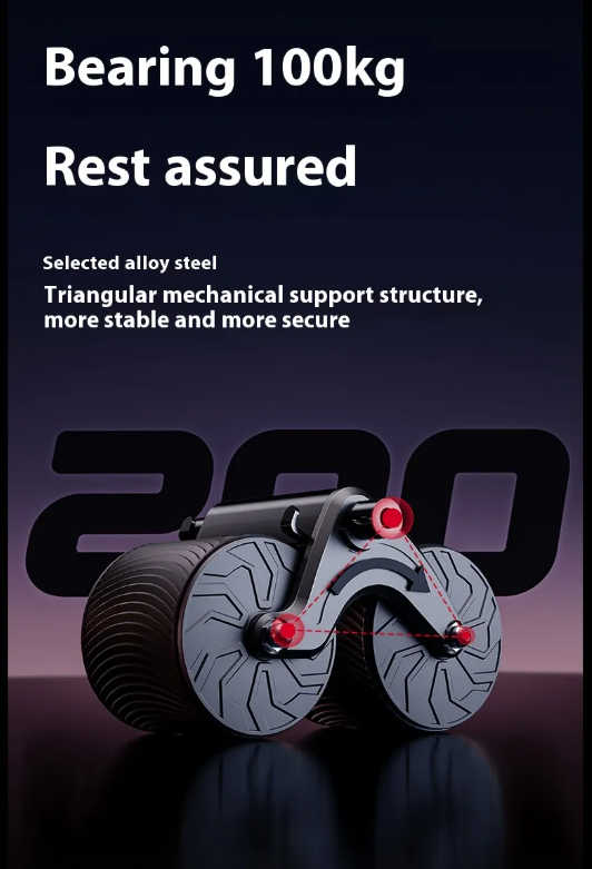 Pro Automatic Rebound Abdominal Wheel with Elbow Supports & Knee Pad