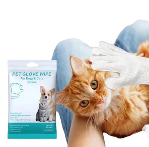 Clean Paws™ 5-in-1 Waterless Pet Grooming Gloves & Gentle Hygiene Wipes