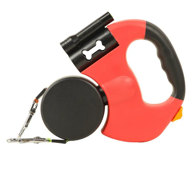 Dua lWalk™ 360° Tangle-Free Dual Retractable Dog Leash with LED Night Light
