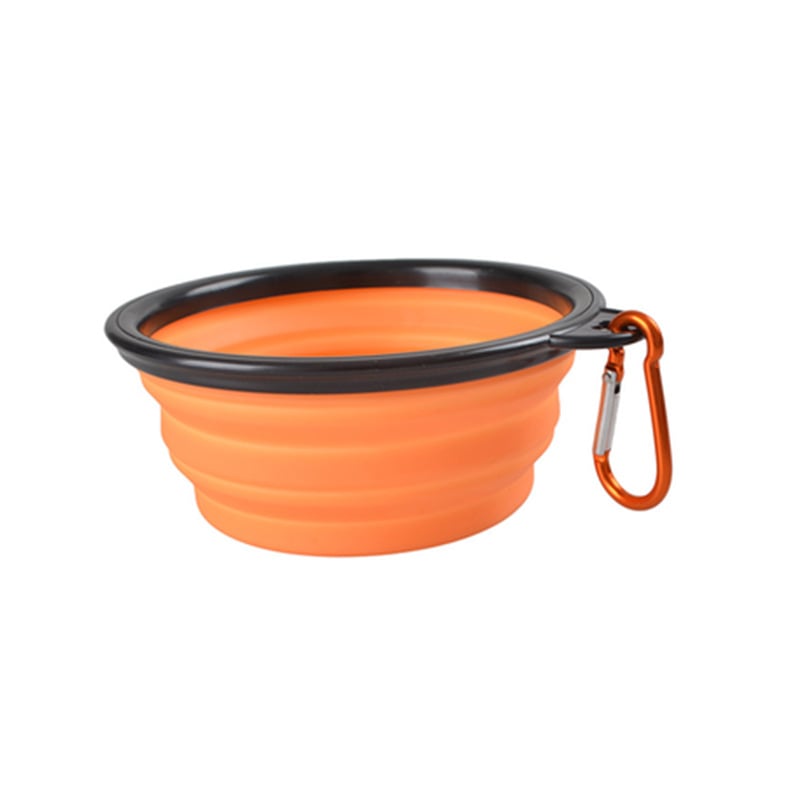 Collapsible Silicone Dog Bowl with Carabiner Clip