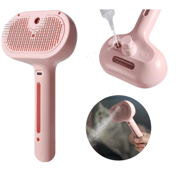 Purr Mist™ 3-in-1 Electric Pet Steam Spray Grooming Brush (De-shedding & massage)