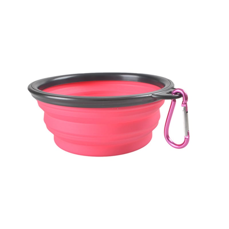 Collapsible Silicone Dog Bowl with Carabiner Clip