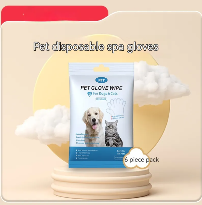 Clean Paws™ 5-in-1 Waterless Pet Grooming Gloves & Gentle Hygiene Wipes