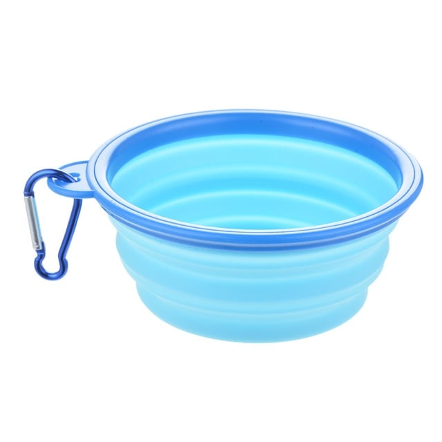 Collapsible Silicone Dog Bowl with Carabiner Clip