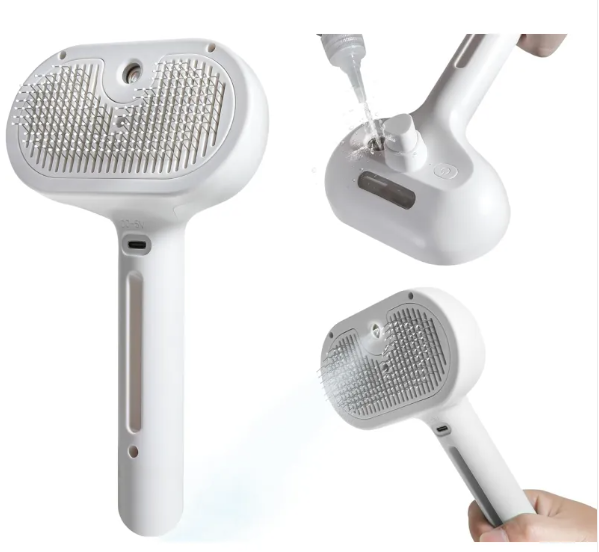 Purr Mist™ 3-in-1 Electric Pet Steam Spray Grooming Brush (De-shedding & massage)