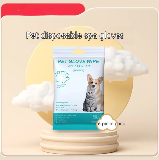 Clean Paws™ 5-in-1 Waterless Pet Grooming Gloves & Gentle Hygiene Wipes
